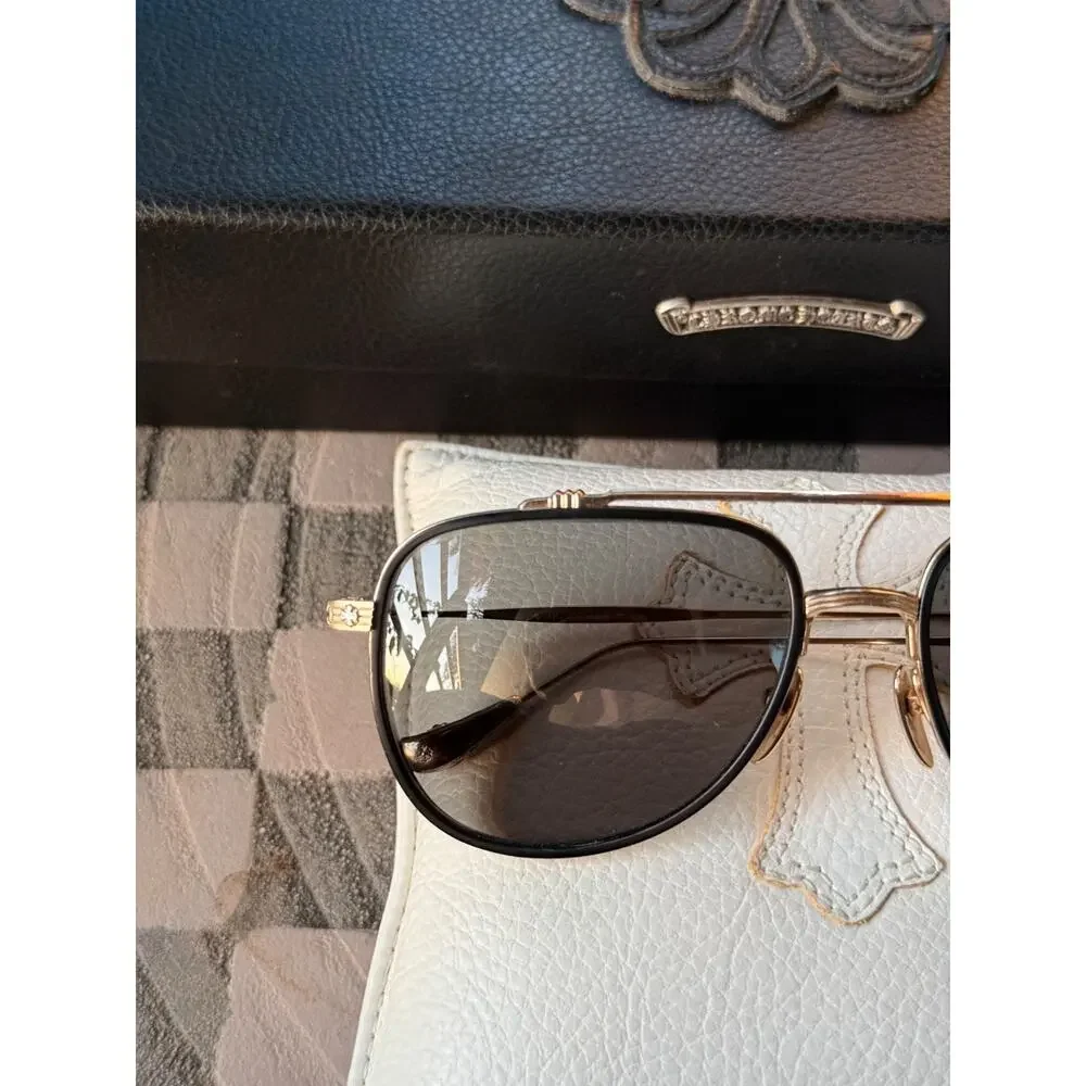 Chrome Hearts WHISKER BISCUIT Sunglasses Rare Vintage Gold Plated